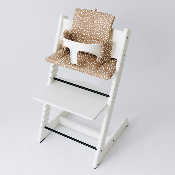 Wipeable Stokke Tripp Trapp Cushion - Dots on Taupe