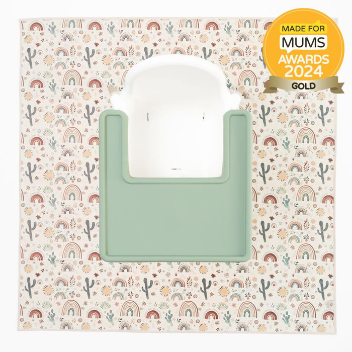 AZEbabydream wipe clean messy mat splash mat rainbow desert