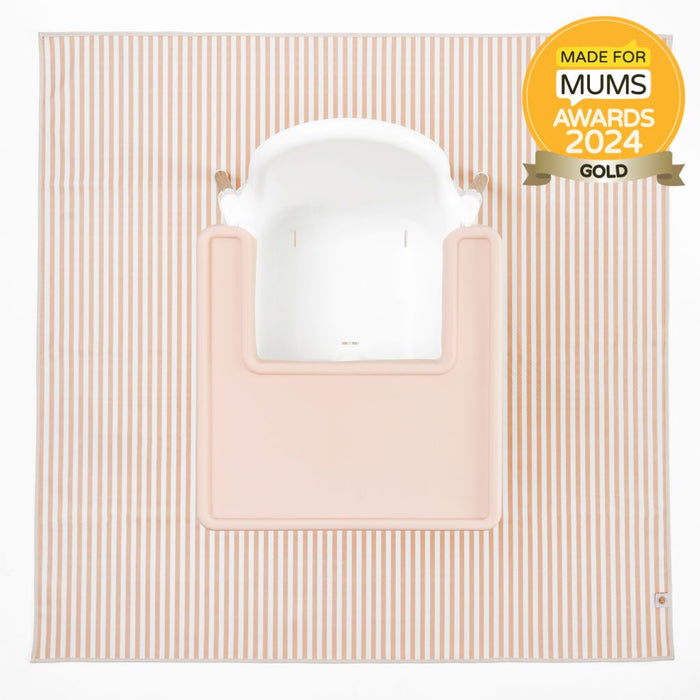 AZEbabydream wipe clean messy mat splash mat peach stripe