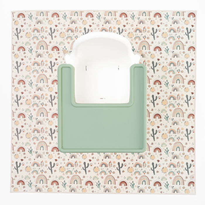 AZEbabydream wipe clean messy mat splash mat rainbow desert