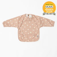 Hearts on Peach - Long Sleeve Bib