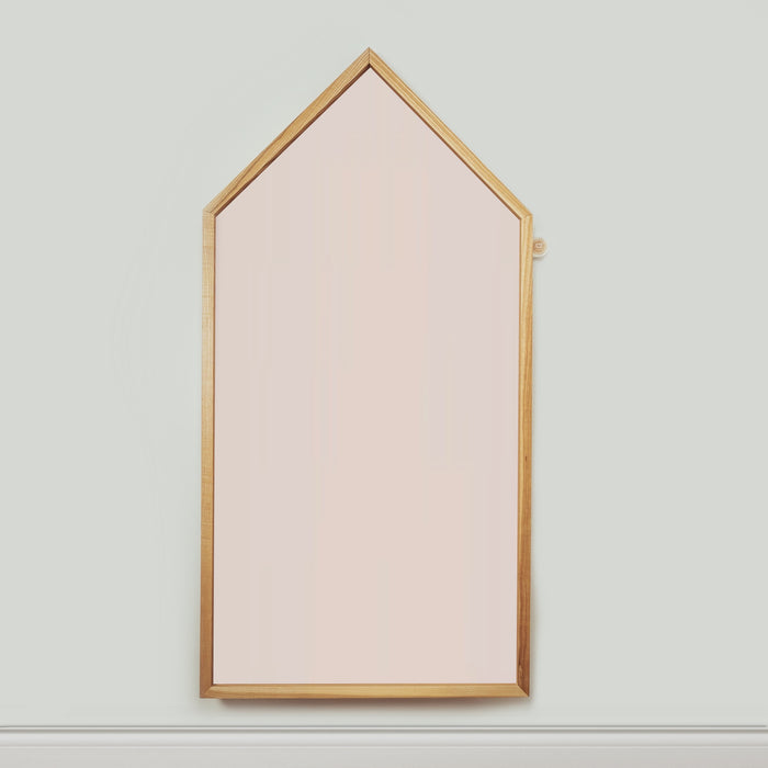 Pink Magnetic chalkboard in house shape wooden frame from ash wood by azebABYDREAm