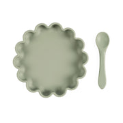Bowl with spoon sage flower suction