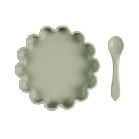Bowl with spoon sage flower suction