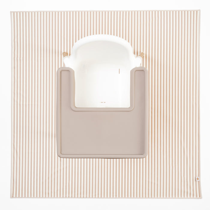 AZEbabydream wipe clean messy mat splash mat peach stripe with non slip