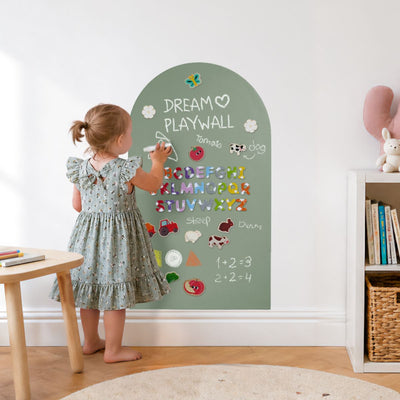 Removable Arch Magnetic Chalkboard wall decal sage green