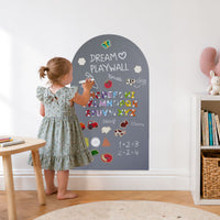 Removable Arch Magnetic Chalkboard wall decal Grey