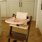 Stokke Tripp Trapp cushion and placemat bundle in peach stripe