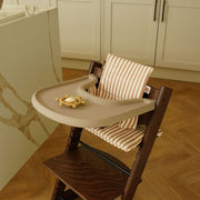 Stokke Tripp Trapp cushion and placemat bundle in taupe stripe