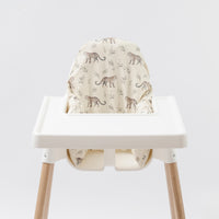 Wipe clean cushion cover for IKEA Antilop highchairs in leopards print by AZEbabydream 