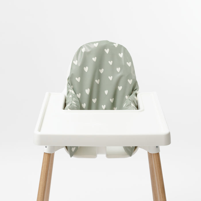 Wipeable Cushion Cover Hearts on Sage