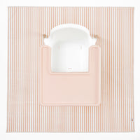 AZEbabydream wipe clean messy mat splash mat peach stripe with non slip