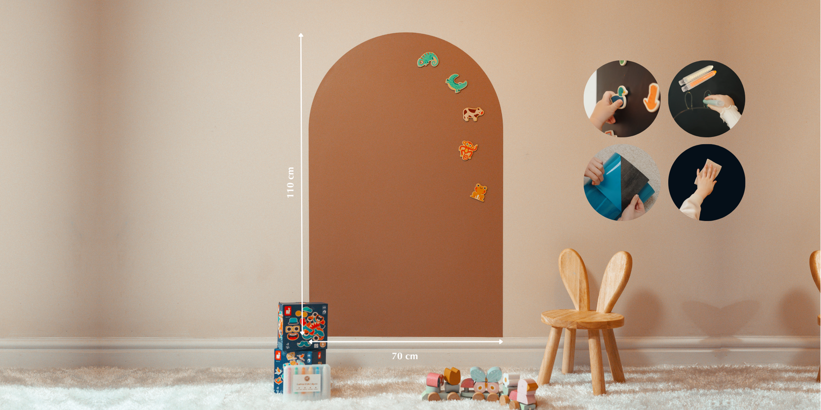 Self adhesive Magnetic Chalkboard in Sashay sand by Azebabydream