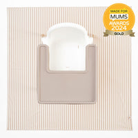 AZEbabydream wipe clean messy mat splash mat taupe stripe