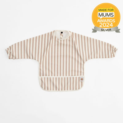 Taupe Stripe - Long Sleeve Bib