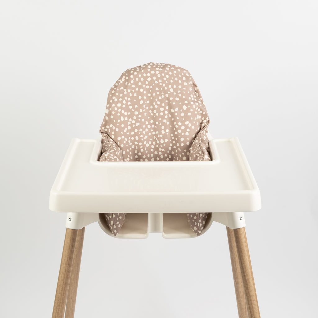 Wipeable Cushion Cover for IKEA Antilop Highchair - Dots on Taupe peach