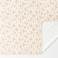 Brown Wildflowers messy mat under high chair – pattern close up