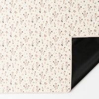 Wipe clean splash mat, non slip messy mat in brown wildflowers print by azebABYDREAm