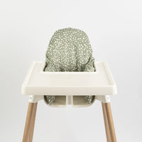 Wipeable cushion cover for antilop highchair - dots on sage grren color