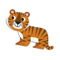 Animal magnets arranged on Janod magnetic book scene