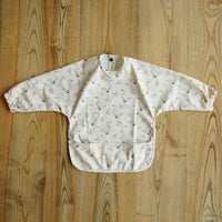 Stripe Vintage Goose waterproof bib with long sleeves for baby weaning
