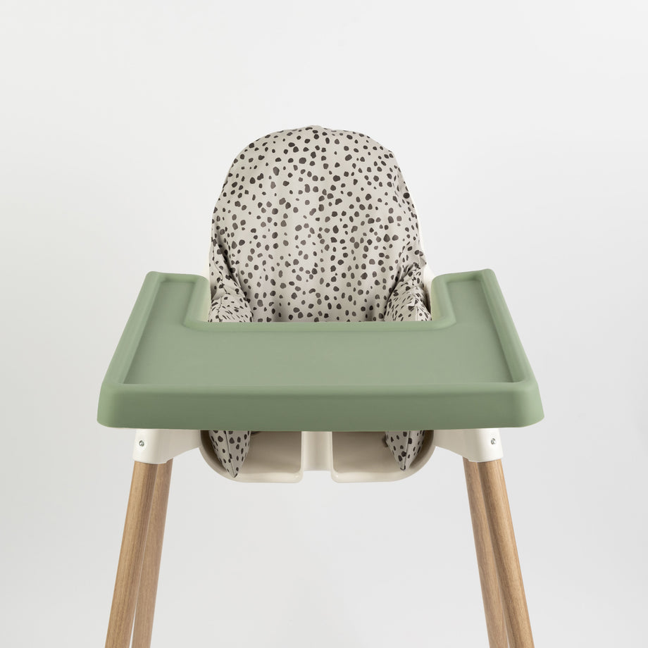 Wipeable Cushion Cover for IKEA Antilop Highchair Dots on Grey