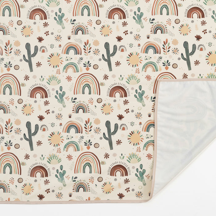 AZEbabydream wipe clean messy mat splash mat rainbow desert in no non slip