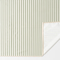 Sage Stripes messy mat under high chair – full floor view