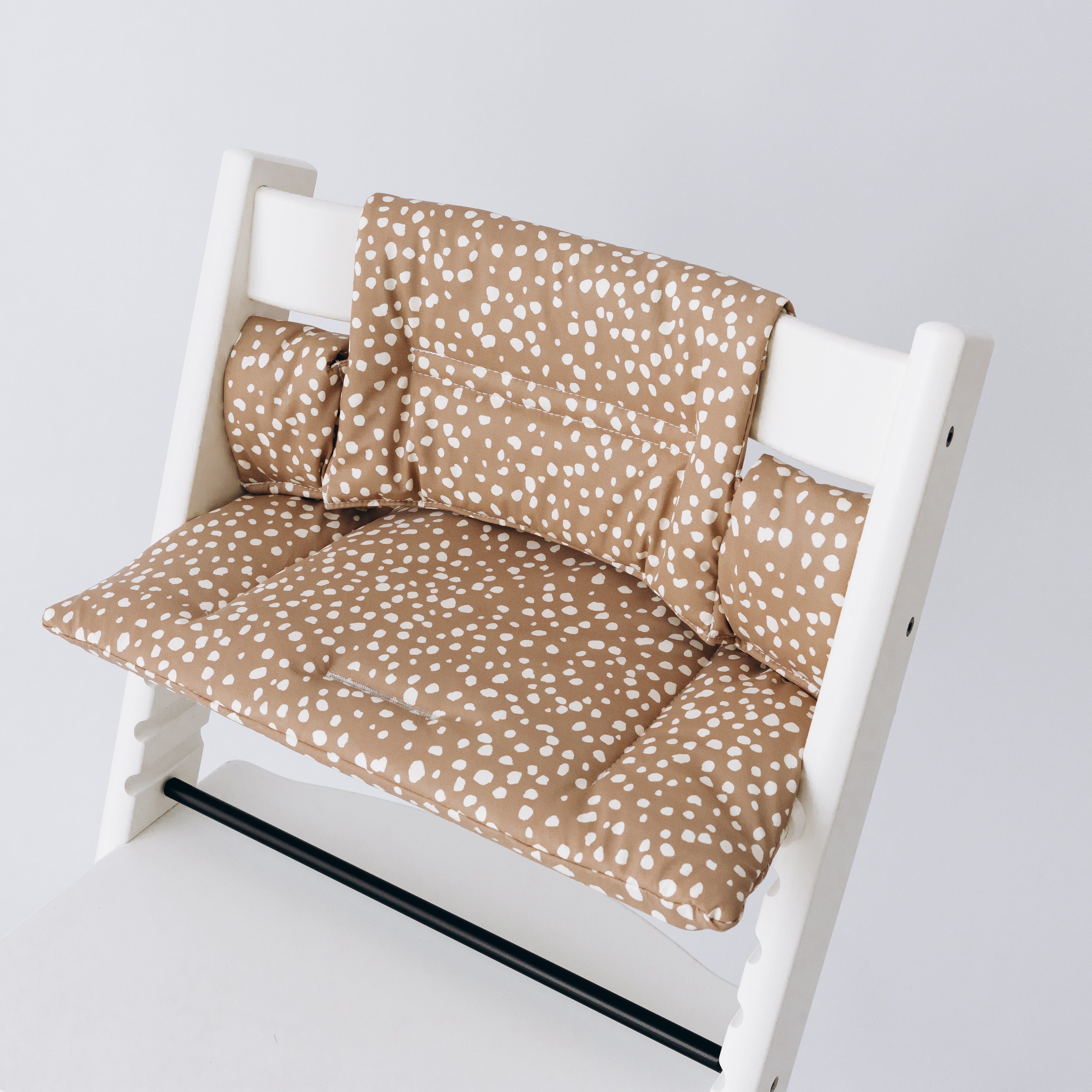 Wipeable Cushion Compatible with Stokke Tripp Trapp in Brown