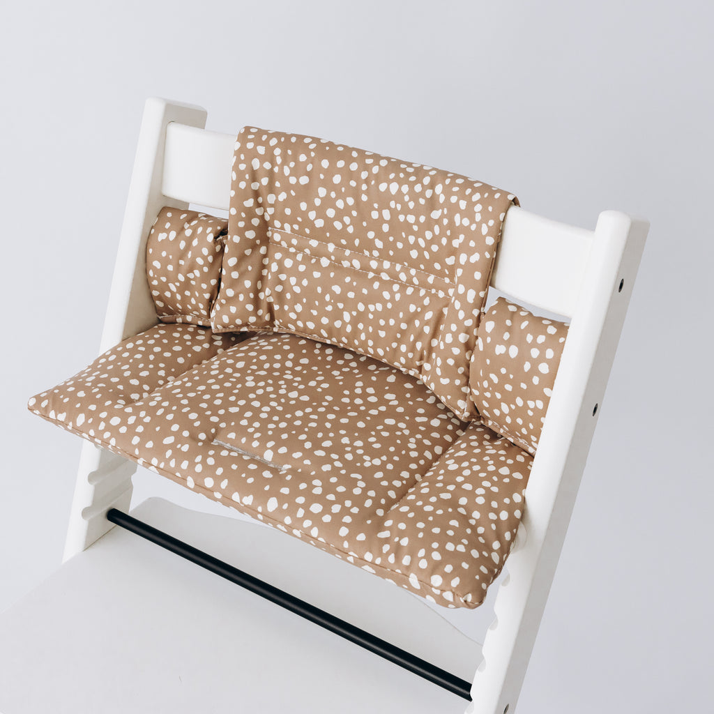 Wipeable Stokke Tripp Trapp Cushion - Dots on Taupe