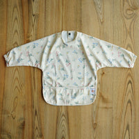 Stripe Meadow floral long sleeve bib for weaning and messy play