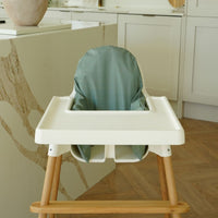 Solid Sage wipe-clean cushion cover compatible with IKEA Antilop highchair