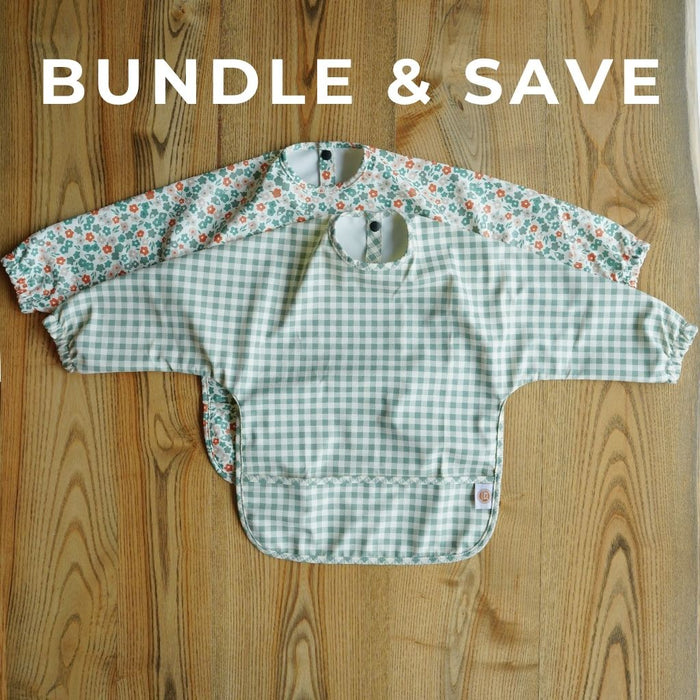 Two-bib bundle: long sleeve bib bundle for baby weaning