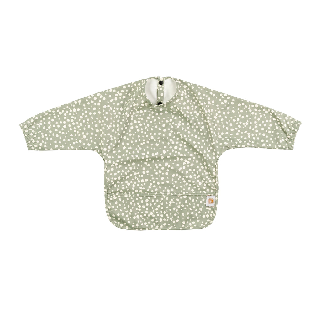 Dots on Sage - Long Sleeve Bib