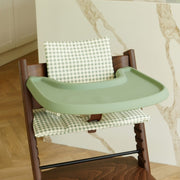 Sage Gingham Stokke Tripp Trapp highchair accessory bundle