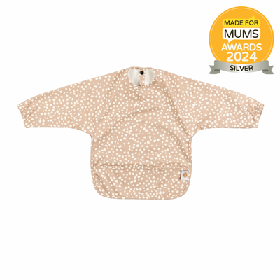 Dots on Taupe - Long Sleeve Bib