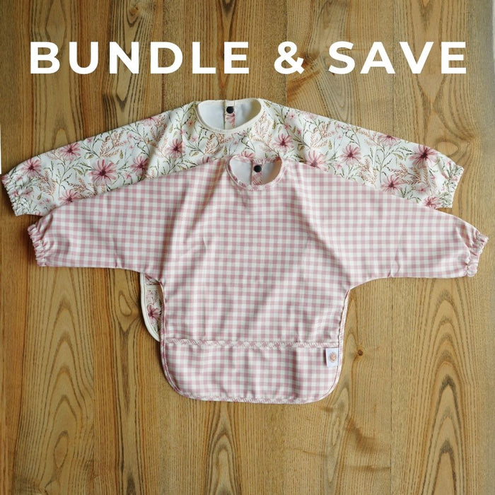 Baby weaning essentials bundle with long sleeve bibs 
