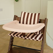 Espresso Peach Stripe Stokke Tripp Trapp highchair accessory bundle