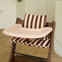 Espresso Peach Stripe Stokke Tripp Trapp highchair accessory bundle