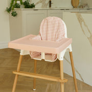 Peach Gingham IKEA Antilop highchair accessory bundle