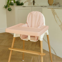 Peach Gingham IKEA Antilop highchair accessory bundle