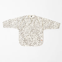 Dots on white - long sleeve bib shirt