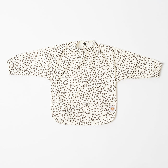 Dots on white - long sleeve bib shirt