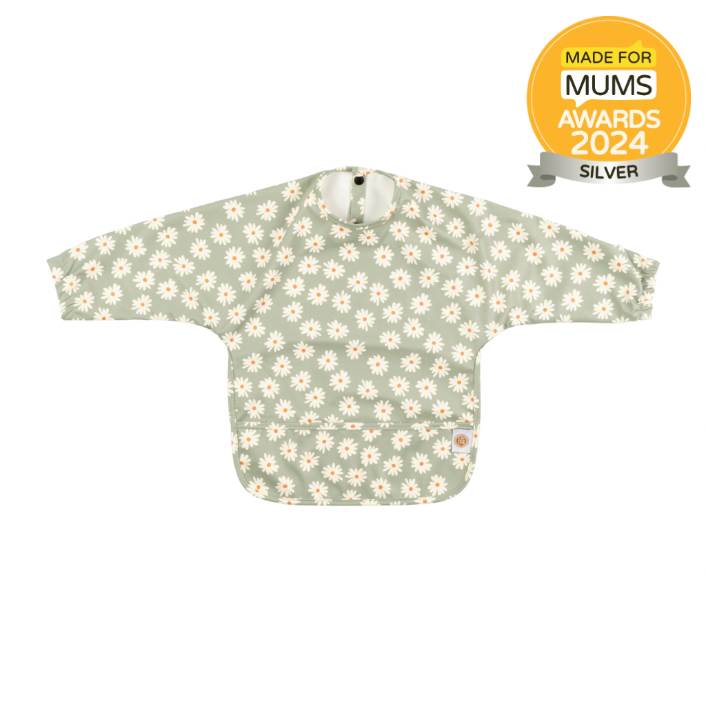 Daisies on Sage - Long Sleeve Bib