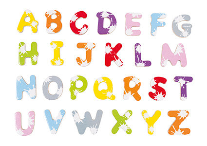 Janod set of 52 splash magnetic letters on board and box