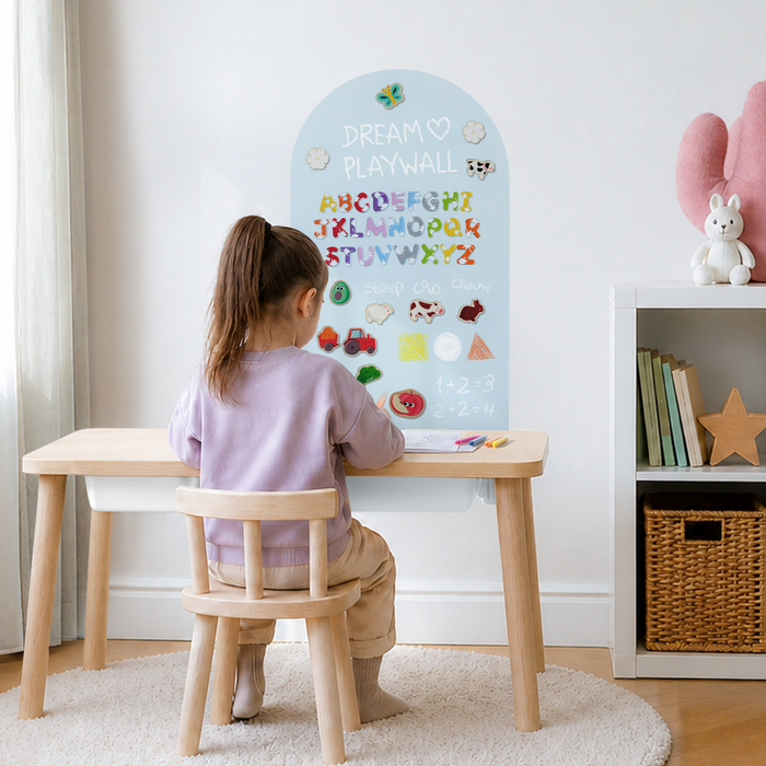 Small Removable Arch Magnetic Chalkboard wall decal Blue