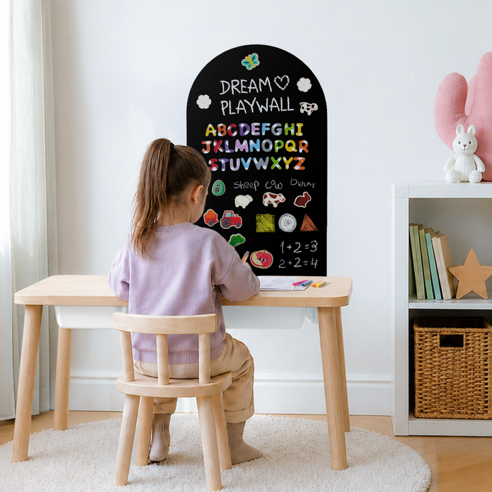 Small Removable Arch Magnetic Chalkboard wall decal Black