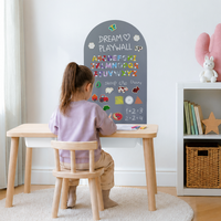 Small Removable Arch Magnetic Chalkboard wall decal Grey