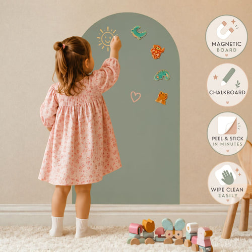 Arch Magnetic Chalkboard in sage Greene