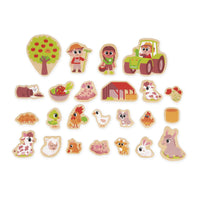 Close up of Janod farm magnets – animals and tractor